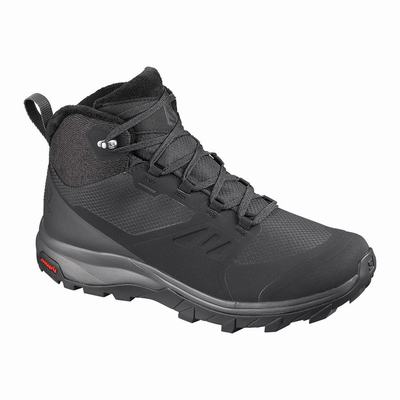 Női Salomon OUTSNAP CLIMASALOMON™ WATERPROOF Téli Bakancs SA7641052 Fekete